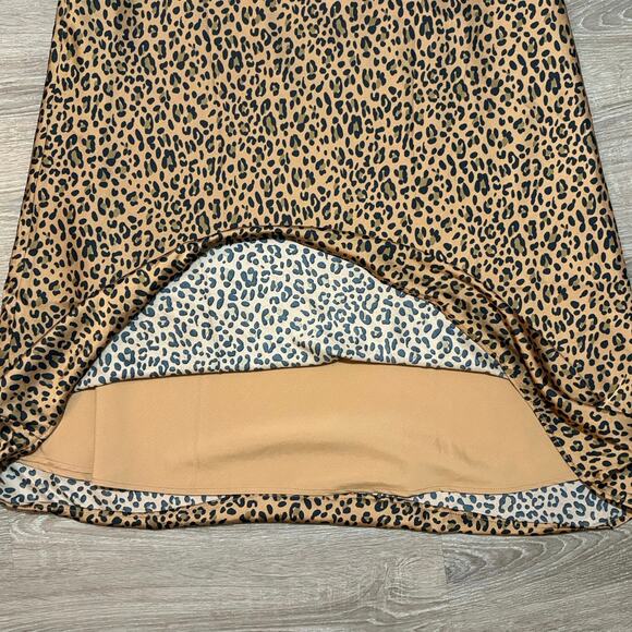 American Eagle Leopard Print Satin Slip Skirt Size Large - Picture 3 of 10